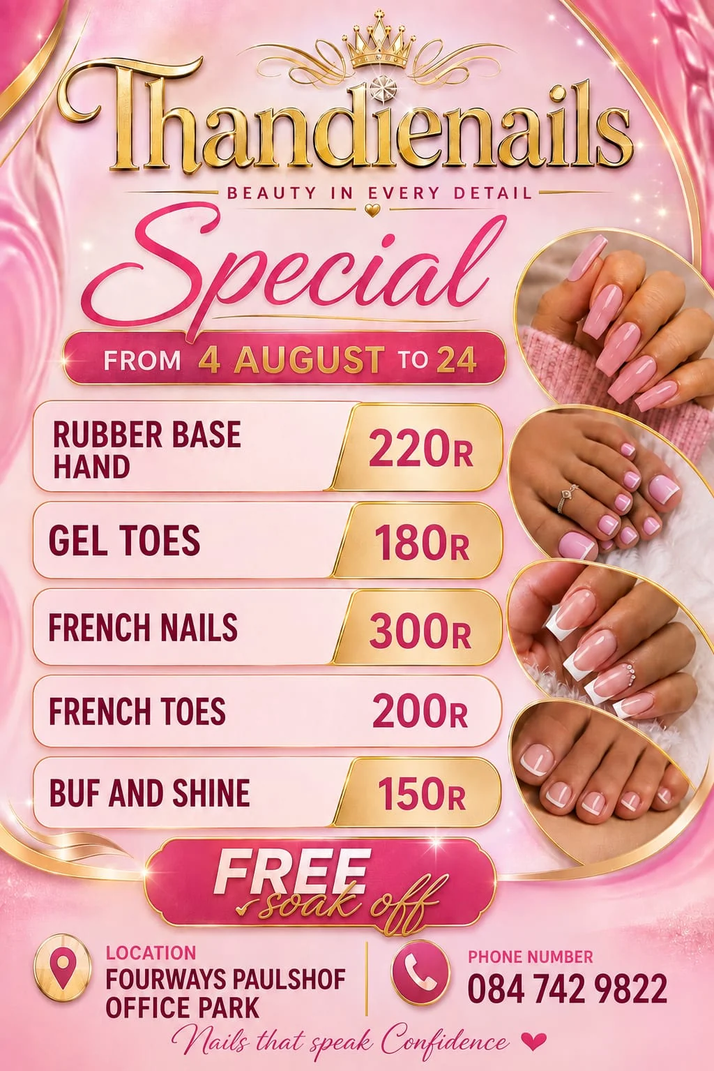 Original Thandienails August special advertisement